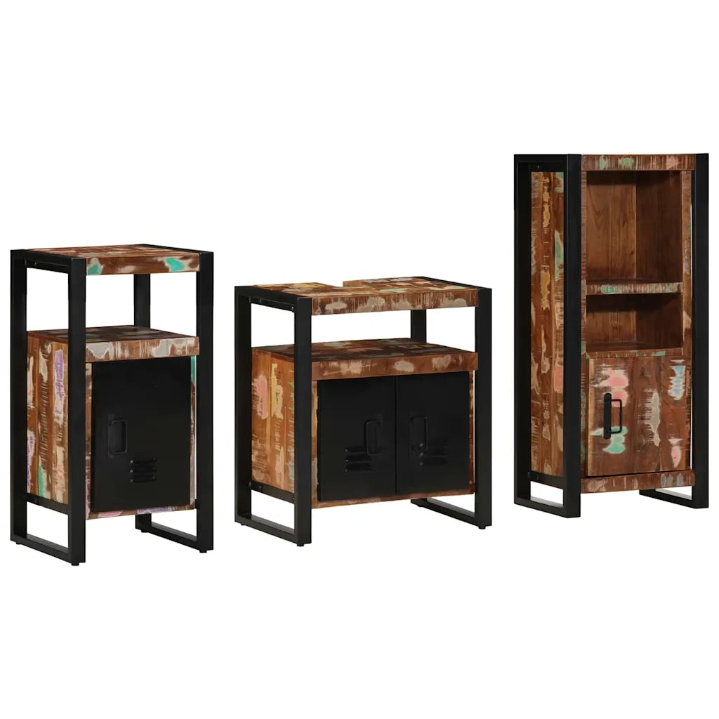 Set di mobili per il bagno 3 pcs Legno Recuperato Massello 3305615