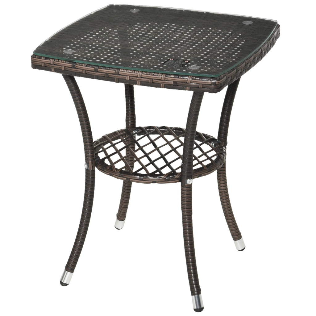 Set Giardino Tavolo con 2 Sedie ¨C zephmum ¨C Rattan Marrone con Cuscini