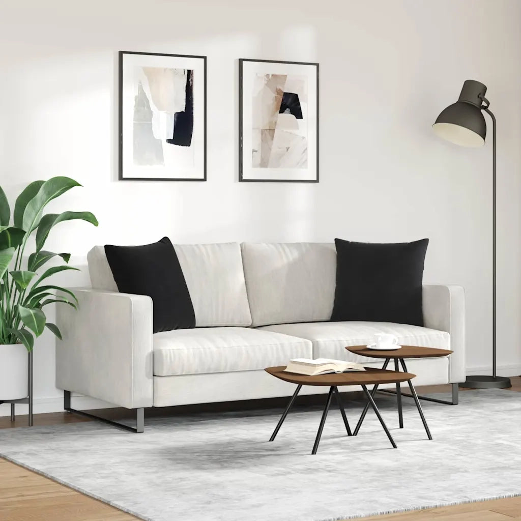 Cuscini da Divano 2 pz | Cuscini per sedie Nero 50 x 50 cm Tessuto in Cords