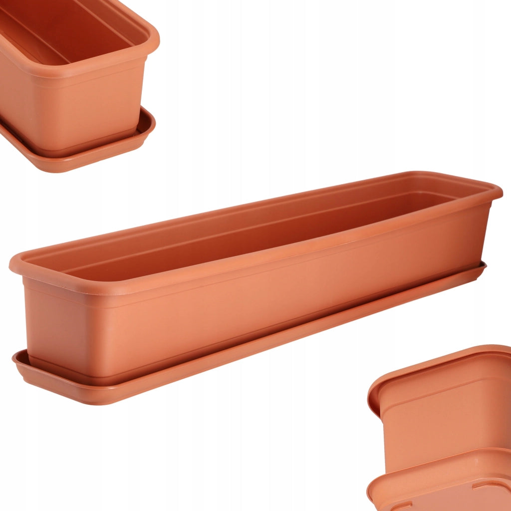 Vaso da fiori KADAX per balcone, 80 cm, con base oblunga