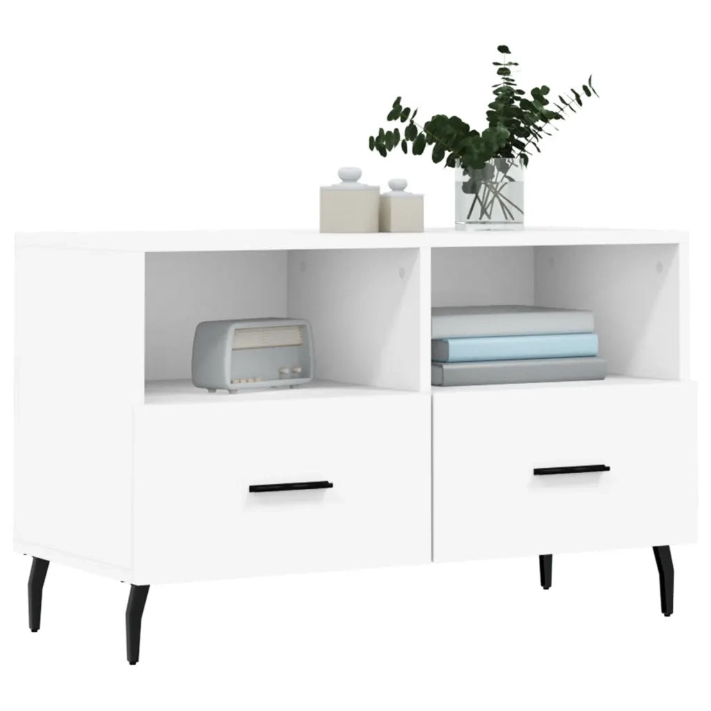 Mobile Porta TV-Mobile per TV-Credenza TV Bianco 80x36x50 cm in Legno Multistrato 693476