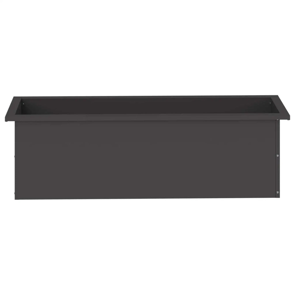 Fioriera da giardino con LED Nero 30 x 100 x 30 cm Acciaio 8008112