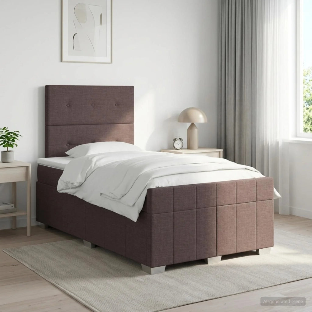 Letto box spring con materasso Marrone Scuro 120 x 190 cm 3454095