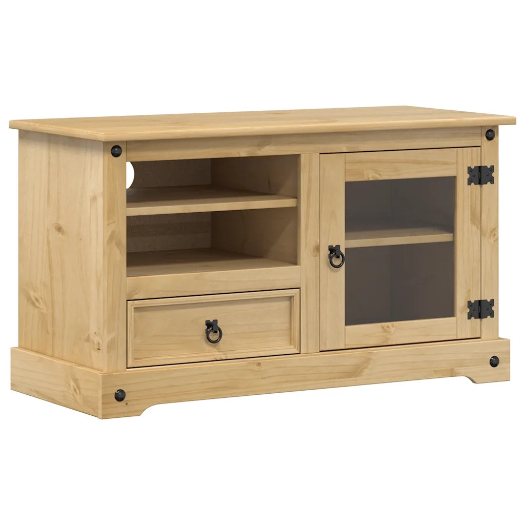 Mobile Porta TV Corona 100x45x58 cm in Legno Massello di Pino 4005669