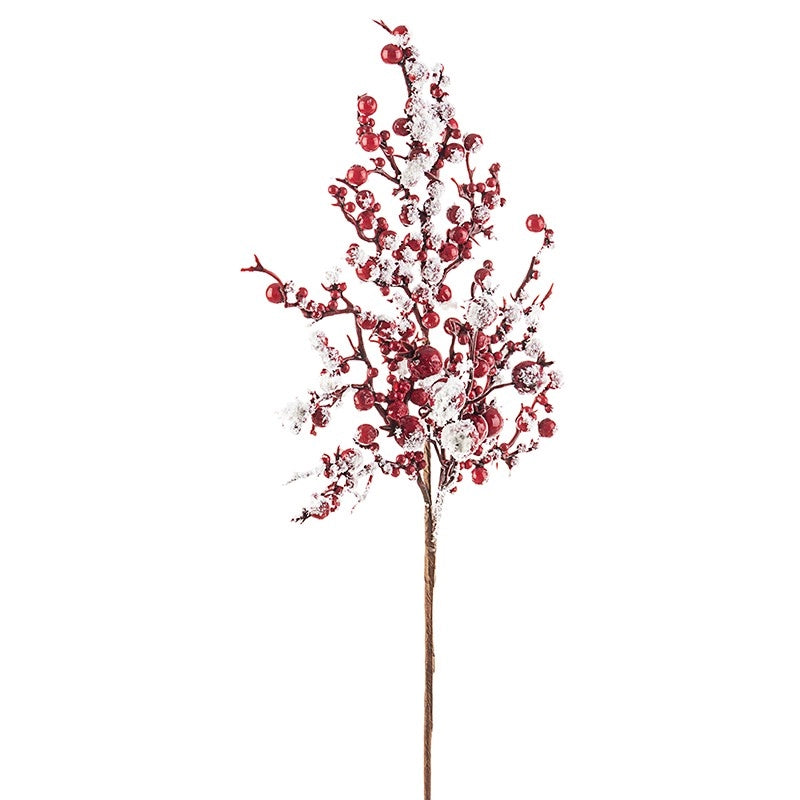 Decorazione natalizia rametto bacche rosse cm 45
