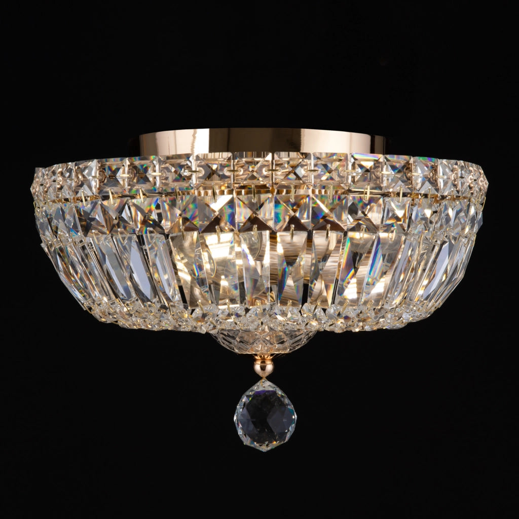 Maytoni Plafoniera contemporanea Basfor 3 luci E14 oro metallo cristalli