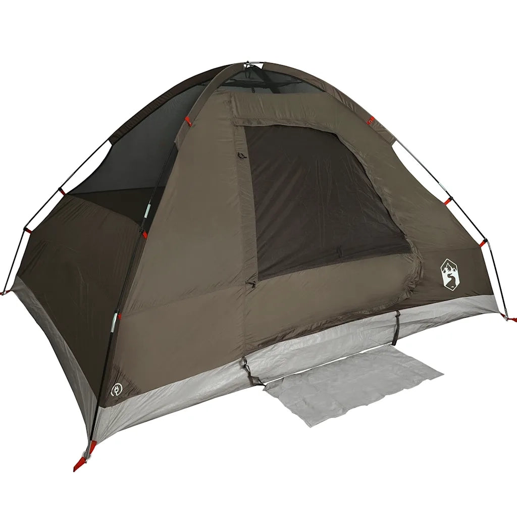 Tenda da Campeggio a Cupola per 2 Persone-Tenda per Escursionismo Marrone Impermeabile 223808