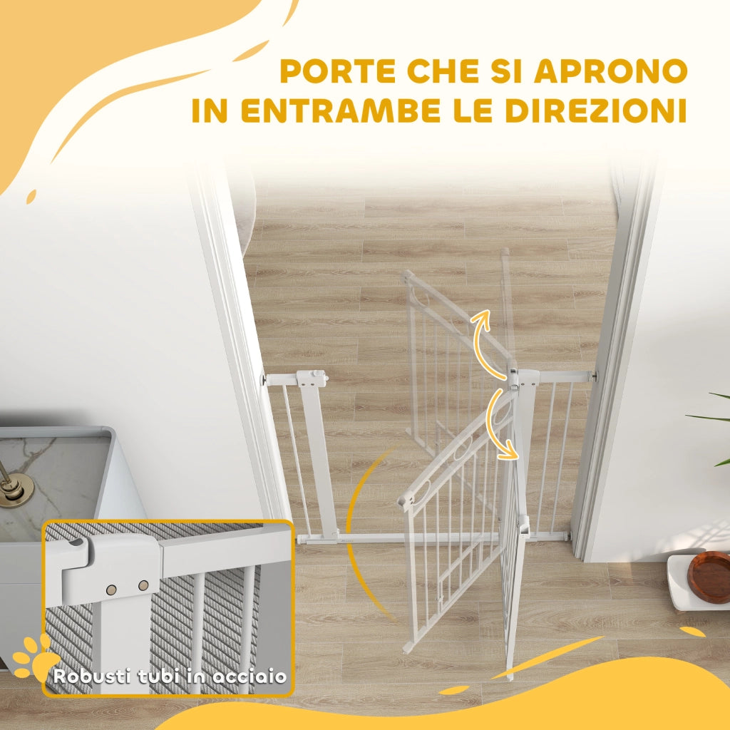 Cancello Regolabile per Cani ¨C zephmum ¨C Bianco 76-104x106 cm