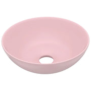 Lavandino rotondo per bagno lavabo da appoggio lavabo per WC lavello da cucina lavabo per sala trucco ceramica per interni 28 cm rosa opaco 02_0002719