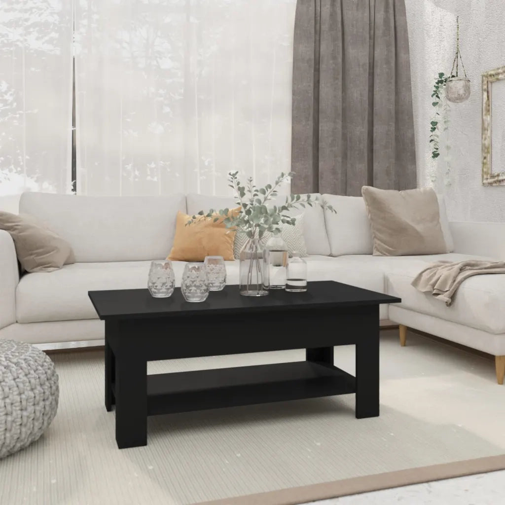 Tavolino da Salotto Nero 102x55x42 cm in Truciolato 810254