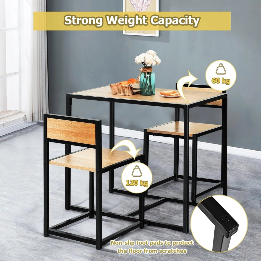 Set di Tavolo da Bar da 3 Pezzi, Set 3 Pezzi con 2 Sedie e Tavolo, Piccolo Tavolo da Cucina per 2 Persone, Tavolo da Bistrò, 3 Colori