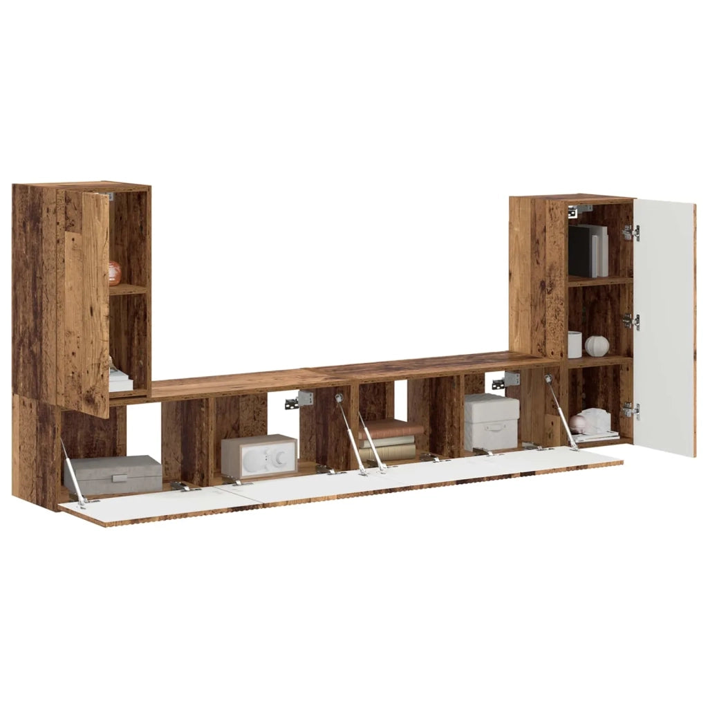 Set mobile TV 4 pcs Legno vecchio Legno multistrato