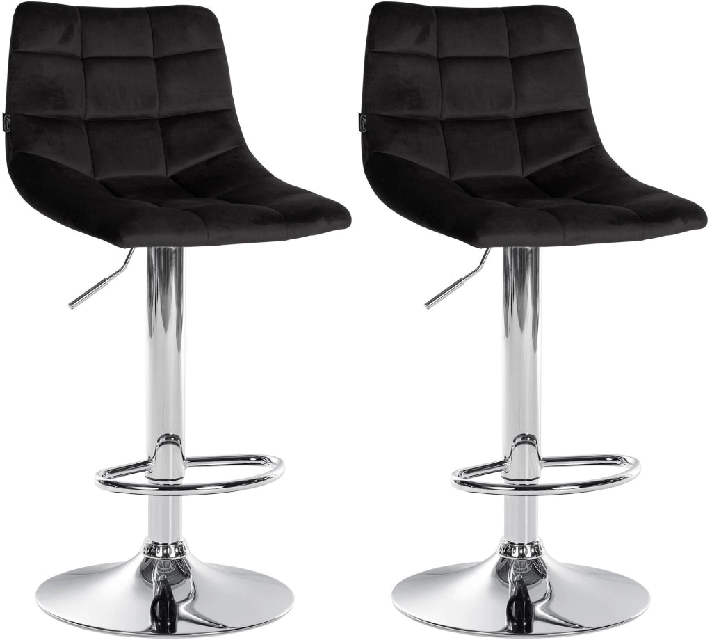 2er Set Barhocker Jerry Samt chrom