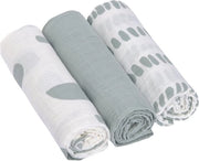 Set di 3 Bambaglie di Cotone Organico per Uso Multifunzionale