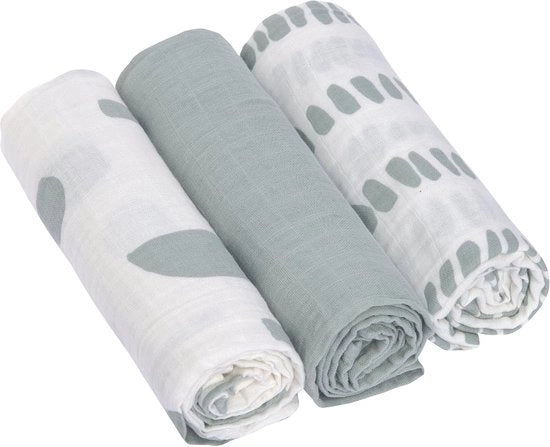 Set di 3 Bambaglie di Cotone Organico per Uso Multifunzionale
