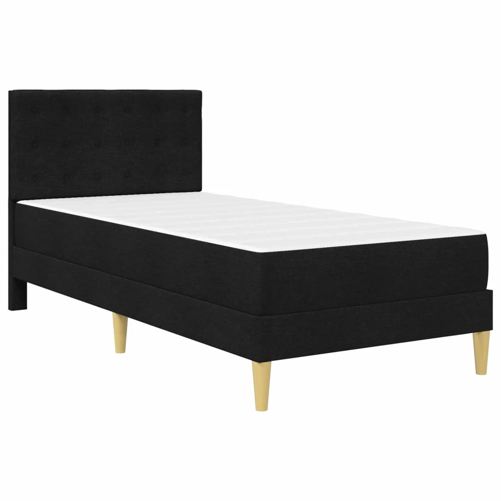 Struttura letto con materasso Nero 90 x 190 cm Tessuto