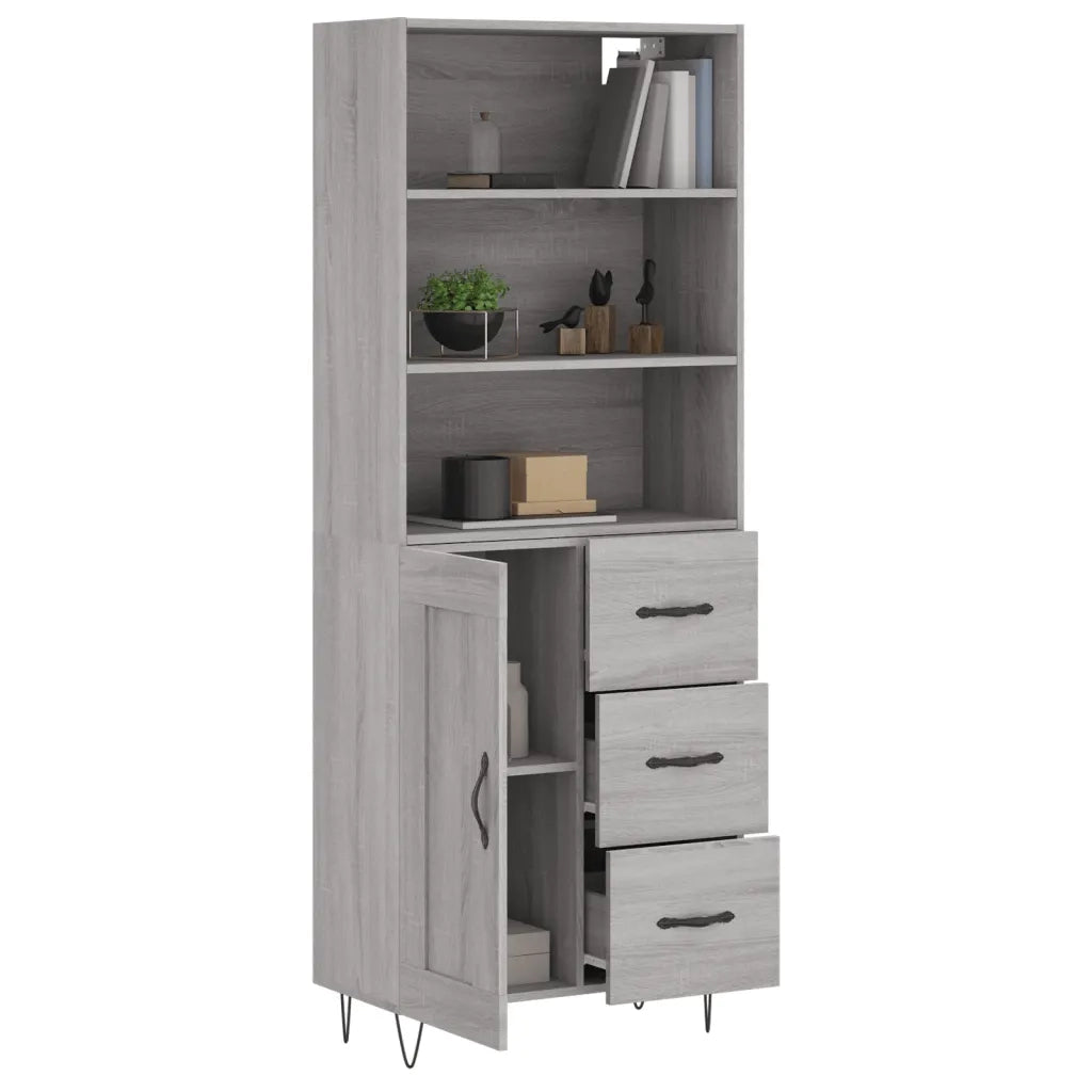 Credenza Grigio Sonoma 69,5x34x180 cm in Legno Multistratocod mxl 125536