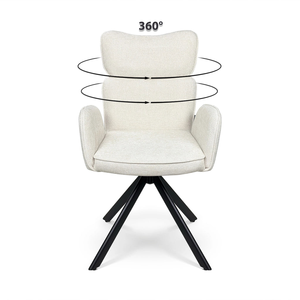 Sedia ufficio in tessuto, poltrona girevole beige – Oslo