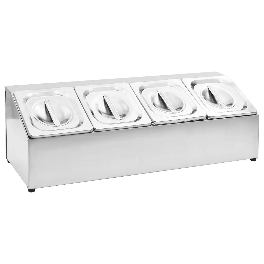 Supporto Gastronorm con 4 Contenitori GN 1/6 in Acciaio Inox 51221