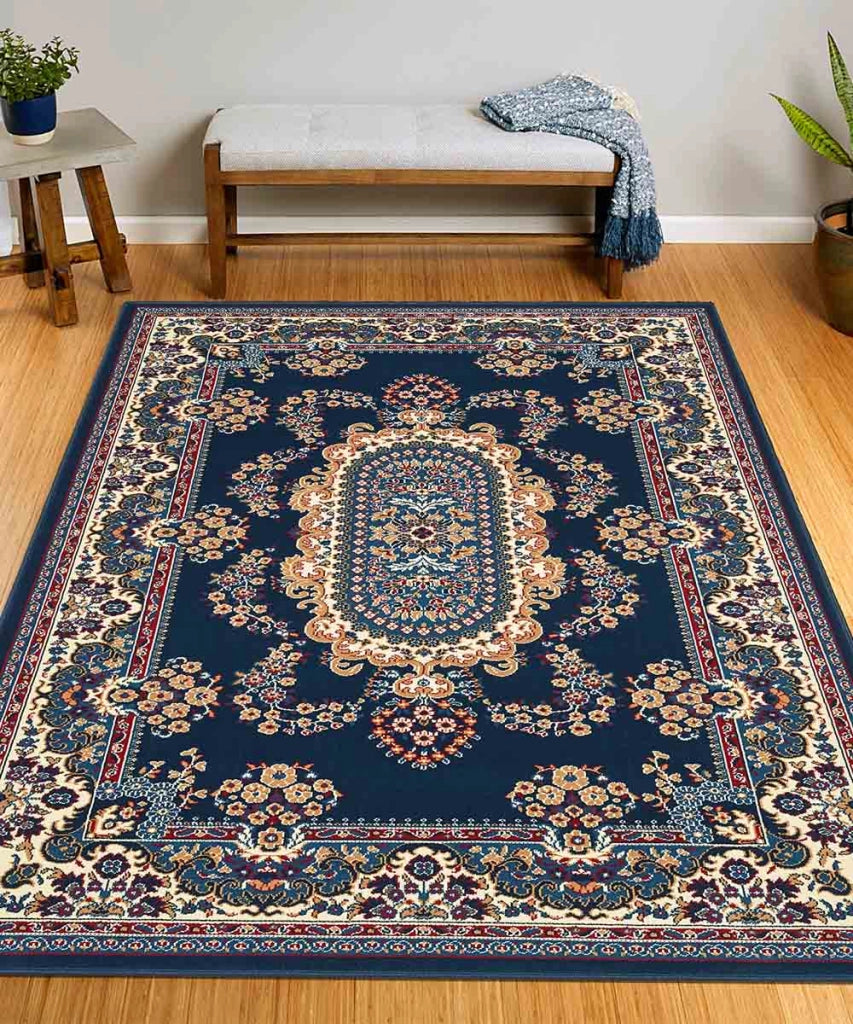 Tappeto ROYAL SHIRAZ 2063 BLU cm.240x330 arredo salotto disegno moderno geometrico arredo casa
