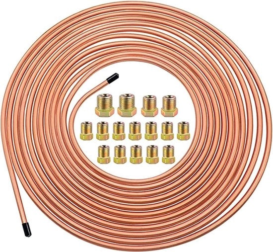 Kit di rivestimento in rame 25ft/7.62m - Sostituzione guaina di guida - Lame di rame flessibili - Auto parti di ricambio.