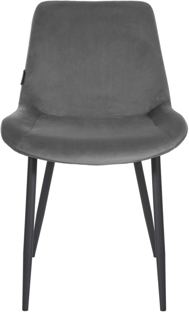 Sedia da pranzo Victoria Velvet Cover grigio