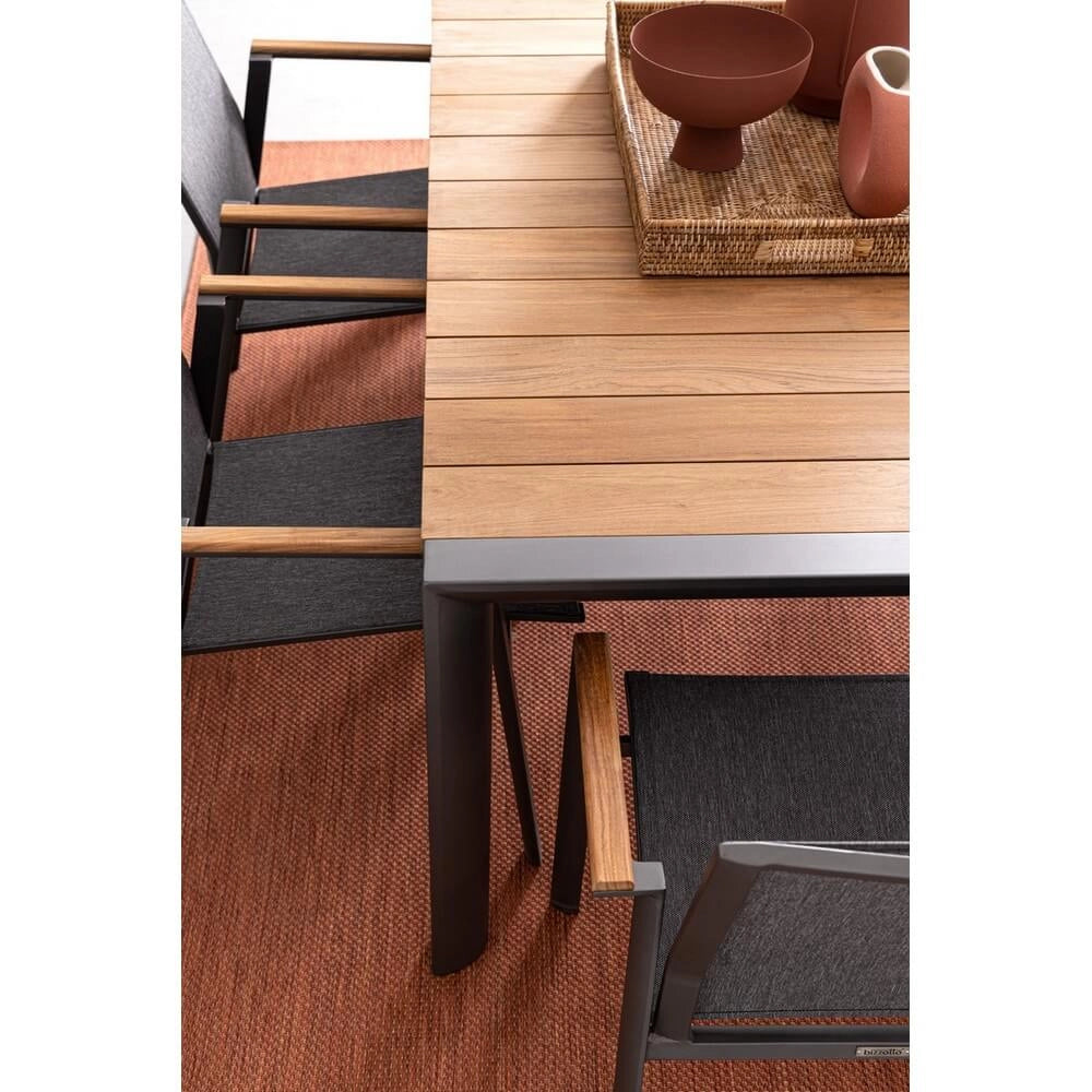 Tavolo da Giardino in Alluminio e Teak 180x90 cm - HIGHLANDER