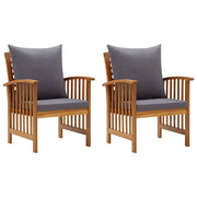 Sedie da Giardino con Cuscini 2 pz in Massello di Acacia cod mxl 15217