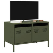 Mobile TV-Credenza per TV-Console TV Verde Oliva 68x39x43,5cm in Acciaio Laminato a Freddo 840704