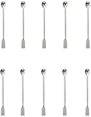 Spatola Laboratorio 15 cm - RVS Lepeli - Bifacciale - Adatto per Laboratori - Facile da Pulire - 10 Pezzi - Lepel di Misura