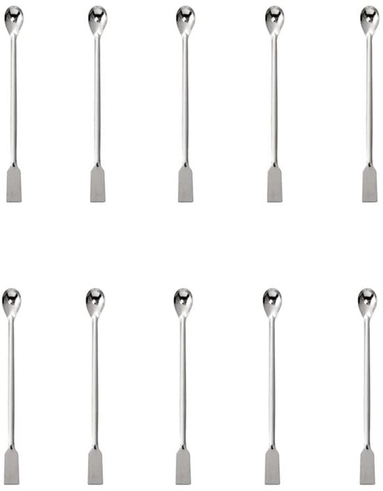 Spatola Laboratorio 15 cm - RVS Lepeli - Bifacciale - Adatto per Laboratori - Facile da Pulire - 10 Pezzi - Lepel di Misura