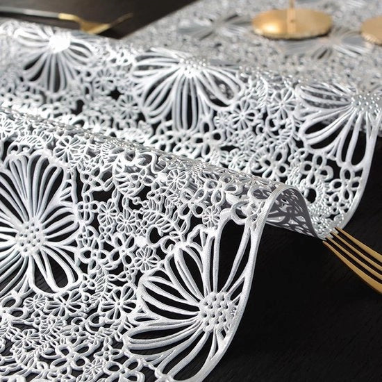 Tappeto di tavolo antiscivolo decorativo in PVC - 91 cm x 33 cm - zaffiro