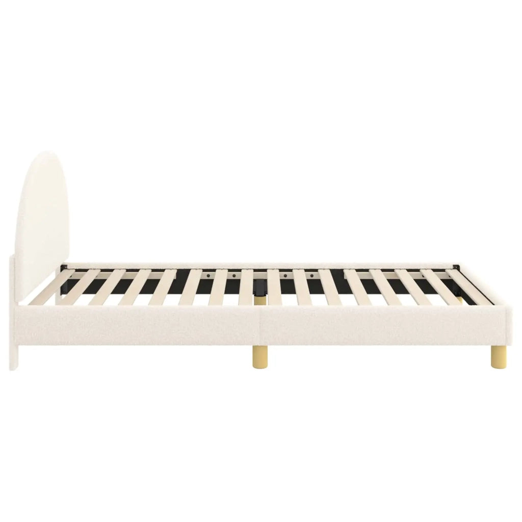 Struttura letto bambini con testata-Giroletto per bambini Crema 80 x 200 cm Boucl¨¦ 816281