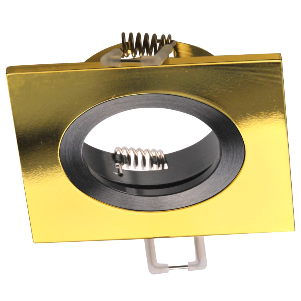 Faretto incasso quadrato oro/nero GU10 Polux FEBE 323378