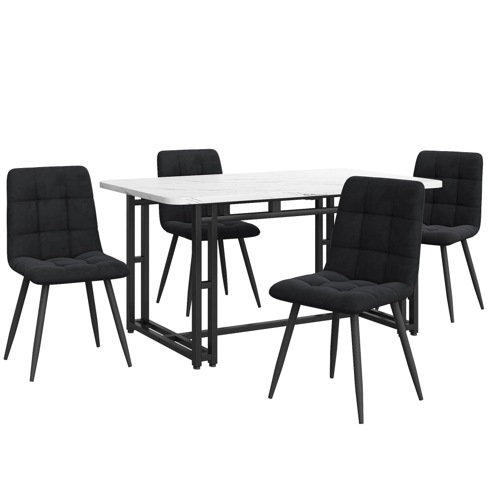 Set tavolo da pranzo 140x80 cm moderno; MDF; nero