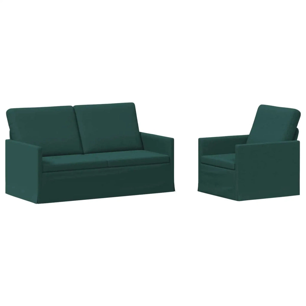 Set di divani 2 pcs Verde Scuro Tessuto 3433153