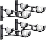 Supporti per tende - Accessori per tende - 4 pezzi - Nero