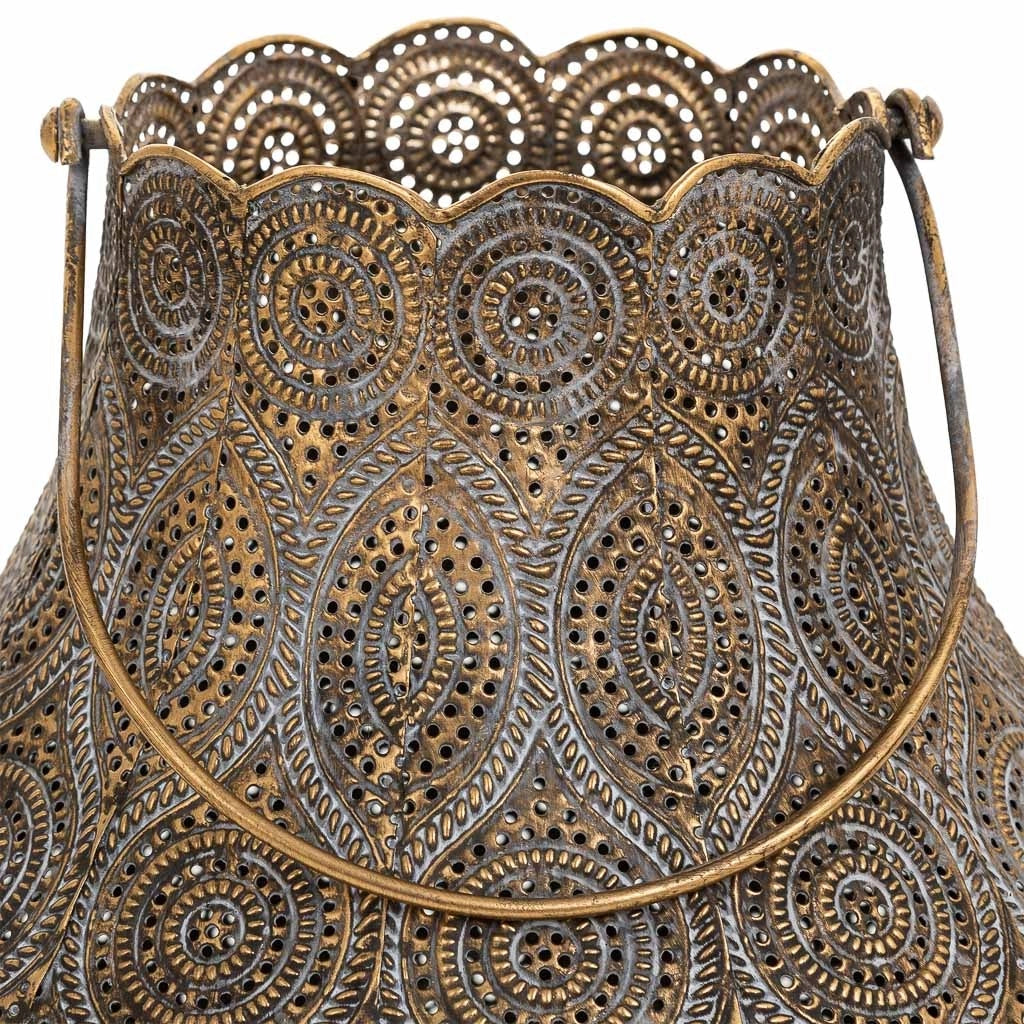Portacandele in metallo marrone 25,5x25,5x28h cm