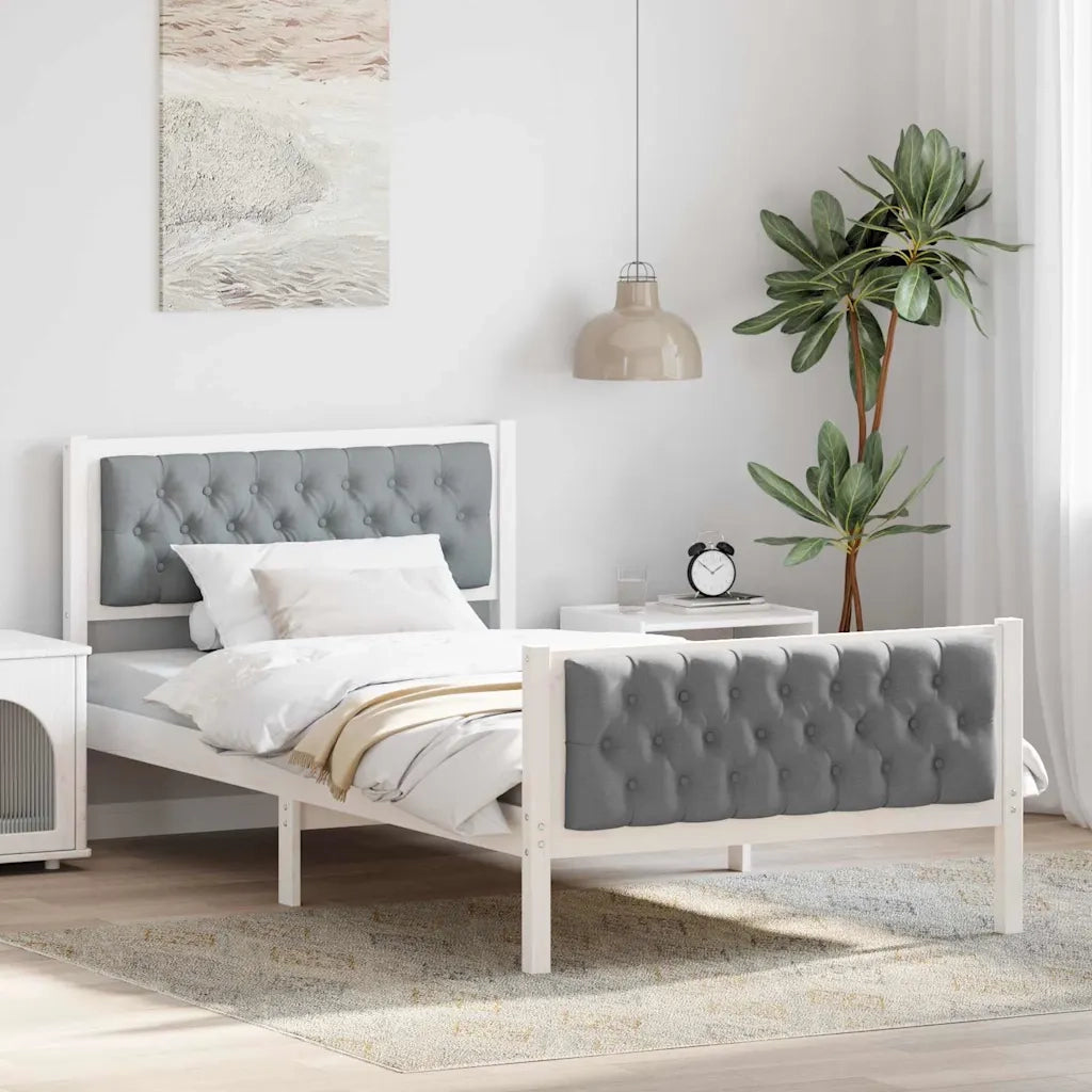 Struttura del letto Grigio chiaro 100 x 200 cm Pino massello 878423