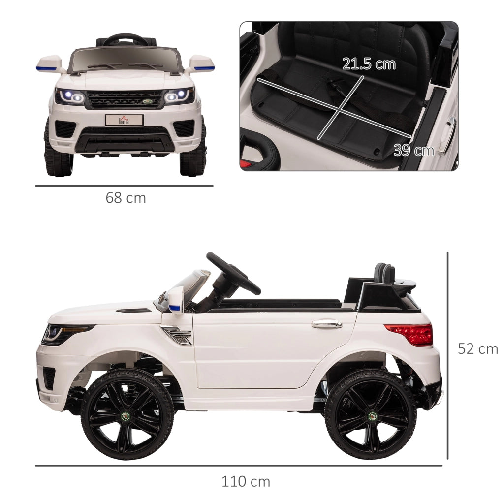 Macchina Elettrica per Bambini con Telecomando e Luci LED ¨C zephmum ¨C 110x68x52 cm Bianco