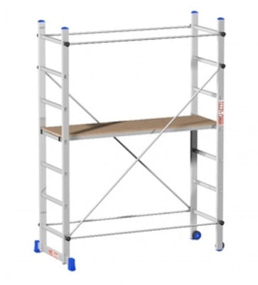 PONTEGGIO TRABATTELLO IMPALCATURA IN ALLUMINIO CM. 158x60x218h - CON DUE RUOTE