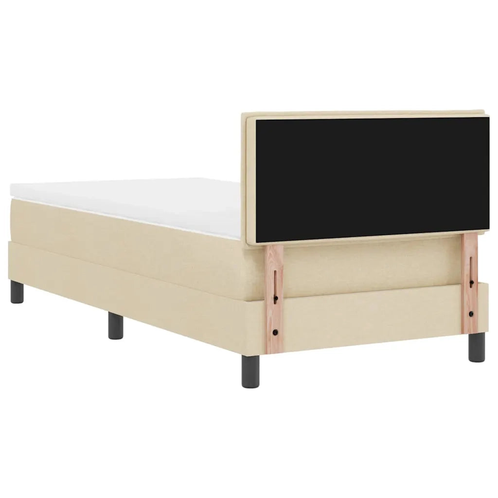 Letto a molle con cuscino Crema 90 x 190 cm Tessuto 3338578