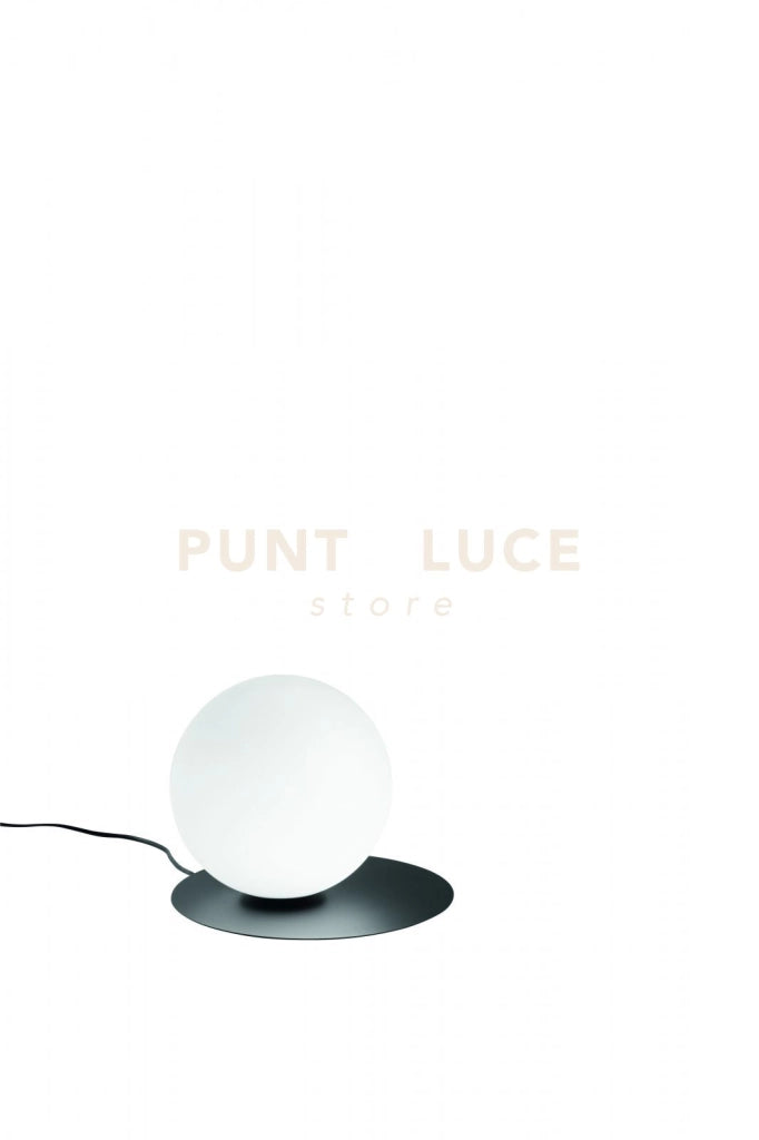 SNAIL  LUMETTO NERO CON SFERA OPALE BIANCA 1 LUCE ATTACCO G9 D.22CM