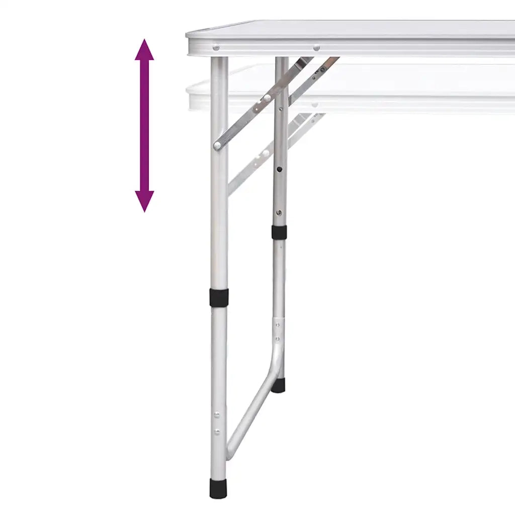 Set Tavolo da Campeggio Pieghevole 6 Sedie Regolabili 180x60 cm 41329