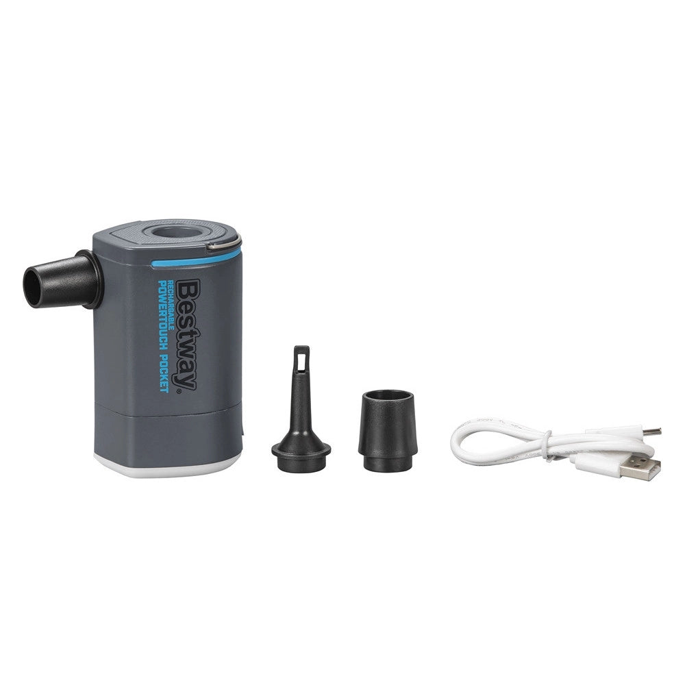 Trade Shop - Pompa Ad Aria Gonfiaggio Powertouch Pocket A Batteria Ricaricabile 200l/min Luce Led 62322 -