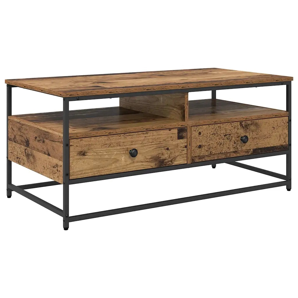 Tavolino da salotto con cassetto Legno vecchio 100 x 51 x 45 cm 882764