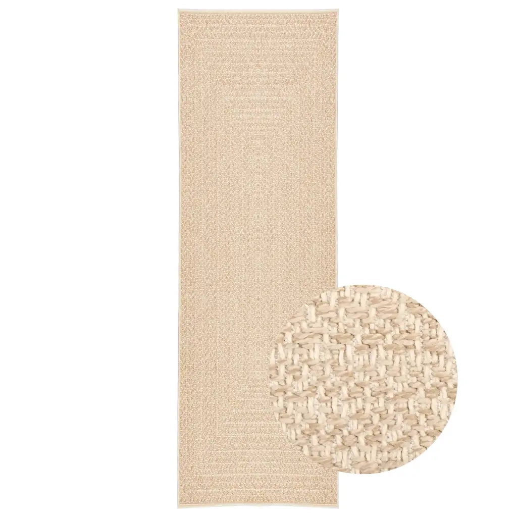 Tappeto ZIZUR Beige 80x250 cm Aspetto Iuta Interni ed Esterni 4010391