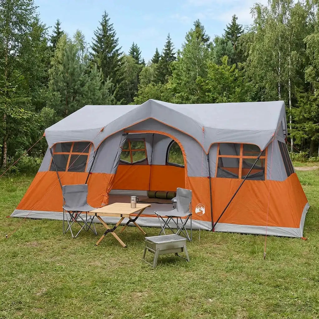 Tenda Familiare con tetto Grigio e arancione 487 x 340 x 216 cm 42028675