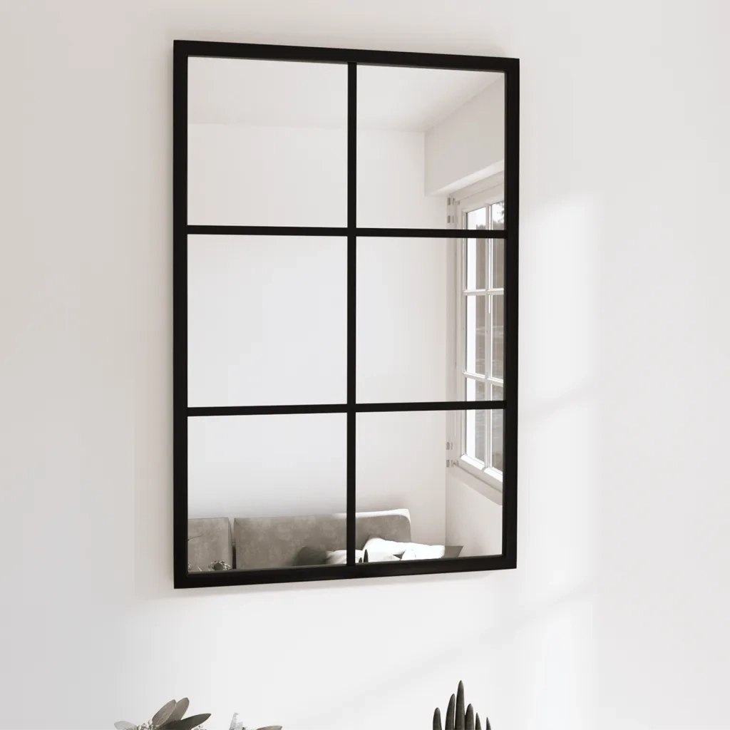 Specchio da Parete Nero 60x40 cm Metallo cod mxl 49713
