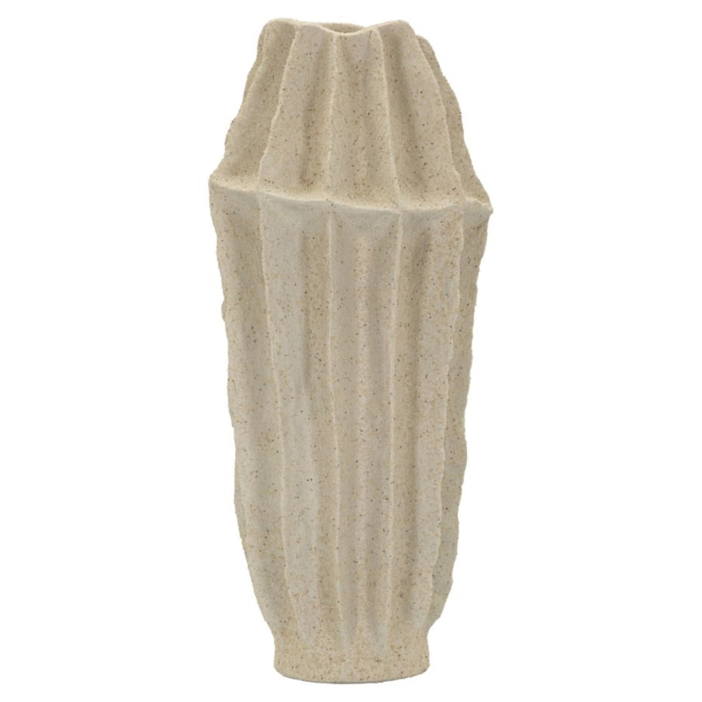 Vaso decorativo in poliresina con finitura sabbia